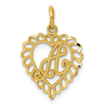 14K Yellow Gold Initial Letter A Charm Pendant - (A83-696) 14K Yellow Gold Initial Letter A Charm Pendant - (A83-696)