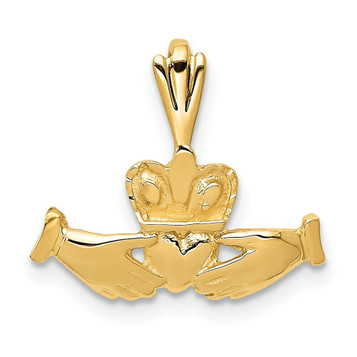 14K Yellow Gold Claddagh Charm 17mm length - (A83-950) 14K Yellow Gold Claddagh Charm 17mm length - (A83-950)