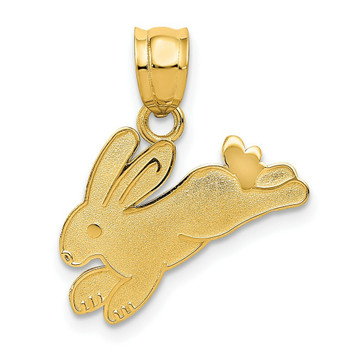 14K Yellow Gold Rabbit Charm - (A84-271) 14K Yellow Gold Rabbit Charm - (A84-271)