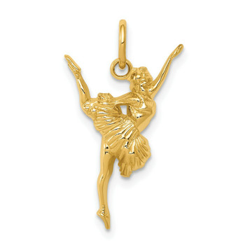 14K Yellow Gold Ballerina Charm - (A84-427) 14K Yellow Gold Ballerina Charm - (A84-427)