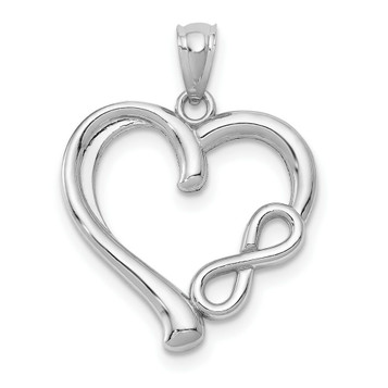 14K White Gold Polished Small Infinity Heart Pendant - (A85-112) 14K White Gold Polished Small Infinity Heart Pendant - (A85-112)
