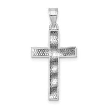 14K White Gold Cross Pendant 25mm length - (A85-496) 14K White Gold Cross Pendant 25mm length - (A85-496)
