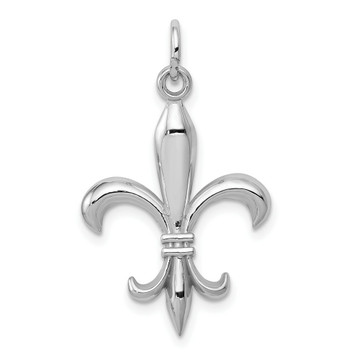 14K White Gold Polished Fleur De Lis Charm - (A86-250) 14K White Gold Polished Fleur De Lis Charm - (A86-250)
