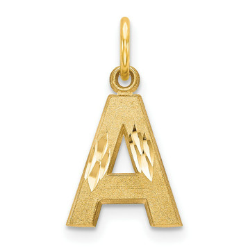 14K Yellow Gold Initial Letter A Charm Pendant - (A86-825) 14K Yellow Gold Initial Letter A Charm Pendant - (A86-825)