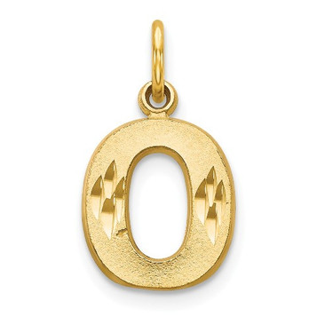 14K Yellow Gold Initial Letter O Charm Pendant - (A86-832)