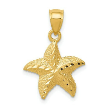 14K Yellow Gold Starfish Pendant 22mm length - (A87-200) 14K Yellow Gold Starfish Pendant 22mm length - (A87-200)