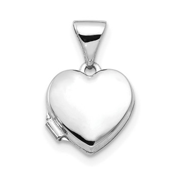 14K White Gold Polished Heart-Shaped Locket 15x10mm - (A99-611) 14K White Gold Polished Heart-Shaped Locket 15x10mm - (A99-611)