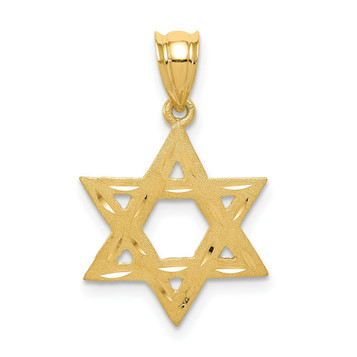 14K Yellow Gold Solid Satin Star of David Charm - (B11-465) 14K Yellow Gold Solid Satin Star of David Charm - (B11-465)