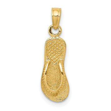14K Yellow Gold Single Flip-Flop Pendant - (A82-975)