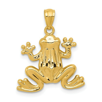 14K Yellow Gold Polished Frog Pendant - (A83-670) 14K Yellow Gold Polished Frog Pendant - (A83-670)