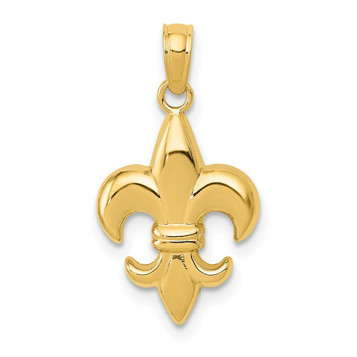 14K Yellow Gold Small Fleur-De-Lis Pendant - (A84-866) 14K Yellow Gold Small Fleur-De-Lis Pendant - (A84-866)