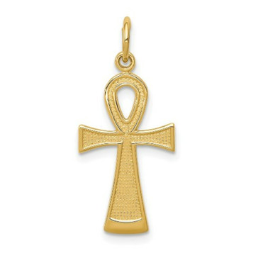 14K Yellow Gold Ankh Cross Charm - (A85-267) 14K Yellow Gold Ankh Cross Charm - (A85-267)