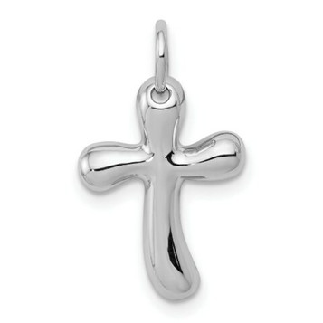 14K White Gold Small Freeform Cross Pendant - (A85-274) 14K White Gold Small Freeform Cross Pendant - (A85-274)