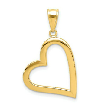 14K Yellow Gold Hollow Heart Pendant - (A85-554) 14K Yellow Gold Hollow Heart Pendant - (A85-554)