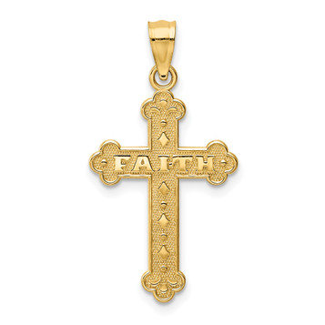 14K Yellow Gold Yellow and Rose Gold Polished Pink Ribbon Cross