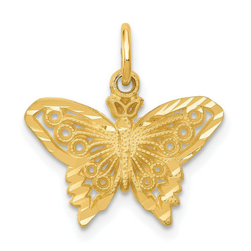 14K Yellow Gold Butterfly Charm - (A86-639) 14K Yellow Gold Butterfly Charm - (A86-639)