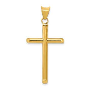 14K Yellow Gold 3-D Polished Hollow Cross Pendant - (A87-408) 14K Yellow Gold 3-D Polished Hollow Cross Pendant - (A87-408)