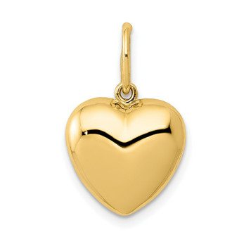 14K Yellow Gold Polished Puffed Heart Pendant - (B13-485) 14K Yellow Gold Polished Puffed Heart Pendant - (B13-485)