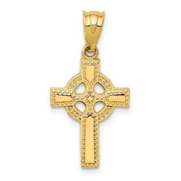 14K Yellow Gold Celtic Cross Pendant 28mm length - (A82-989) 14K Yellow Gold Celtic Cross Pendant 28mm length - (A82-989)