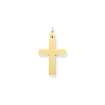 14K Yellow Gold Polished Cross Charm 39mm length - (A83-267) 14K Yellow Gold Polished Cross Charm 39mm length - (A83-267)