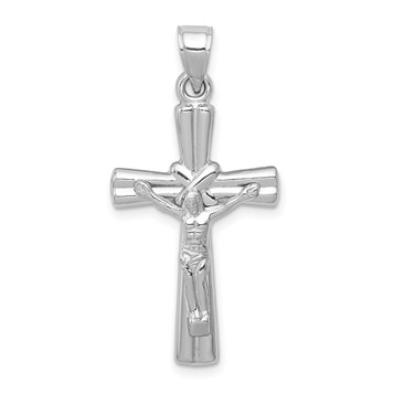 14K White Gold Reversible Crucifix /Cross Pendant 34mm length - (A84-197)