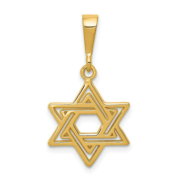 14K Yellow Gold Jewish Star Charm - (A84-552) 14K Yellow Gold Jewish Star Charm - (A84-552)