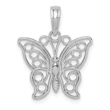 14K White Gold Cutout Butterfly Large Pendant - (A90-917) 14K White Gold Cutout Butterfly Large Pendant - (A90-917)