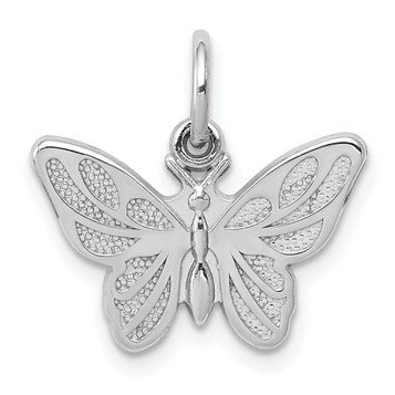 14K White Gold Butterfly Charm Pendant - (A98-390) 14K White Gold Butterfly Charm Pendant - (A98-390)