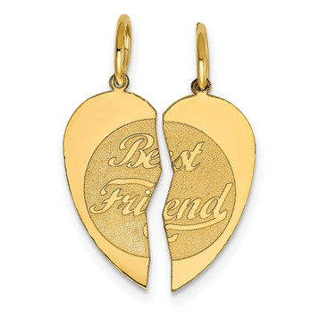 14K Yellow Gold 2 Piece Best Friend Charm Pendant - (A98-717) 14K Yellow Gold 2 Piece Best Friend Charm Pendant - (A98-717)