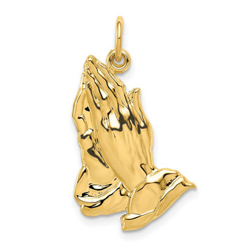 14K Yellow Gold Praying Hands Pendant - (A82-886) 14K Yellow Gold Praying Hands Pendant - (A82-886)