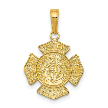 14K Yellow Gold Small St. Florian Badge Pendant - (A83-155) 14K Yellow Gold Small St. Florian Badge Pendant - (A83-155)
