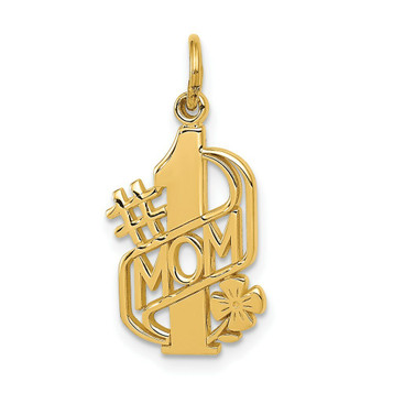 14K Yellow Gold #1 Mom Charm - (A83-295)