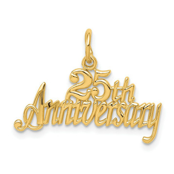 14K Yellow Gold 25th Anniversary Charm - (A83-343) 14K Yellow Gold 25th Anniversary Charm - (A83-343)