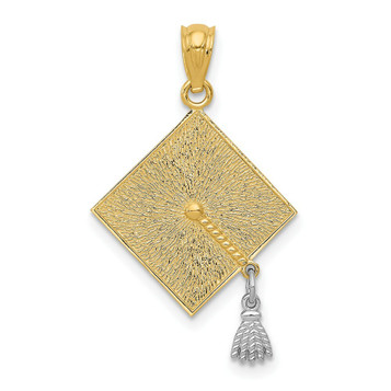14K Two-tone Gold 3-D Graduation Cap with Moveable Tassel Pendant - (A83-625) 14K Two-tone Gold 3-D Graduation Cap with Moveable Tassel Pendant - (A83-625)