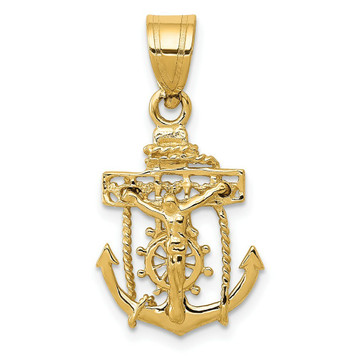 14K Yellow Gold Mariners Cross Pendant 26mm length - (A83-894) 14K Yellow Gold Mariners Cross Pendant 26mm length - (A83-894)