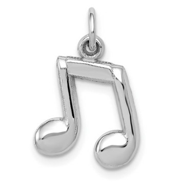 14K White Gold Polished Musical Note Charm - (A84-125) 14K White Gold Polished Musical Note Charm - (A84-125)