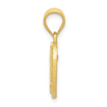 14K Two-tone Gold Initial Letter P In Heart Charm Pendant - (A84