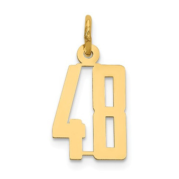 14k Yellow Gold Small Polished Elongated 48 Charm - (A86-415)