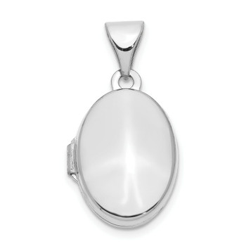 14K White Gold 13mm Oval Plain Assembled Locket 20x13mm - (A99-907)