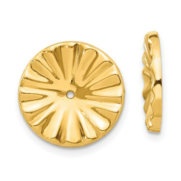 14K Yellow Gold Polished Sunburst Earrings Jackets - (B36-700)