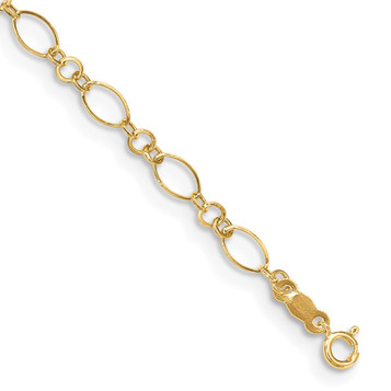14K Yellow Gold with 1'' extension Anklet Bracelet - Length 10'' inches - (C64-124) 14K Yellow Gold with 1'' extension Anklet Bracelet - Length 10'' inches - (C64-124)