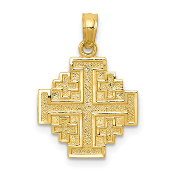 14K Yellow Gold Jerusalem Cross Pendant - (A83-677) 14K Yellow Gold Jerusalem Cross Pendant - (A83-677)
