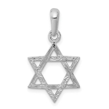 14K White Gold Star of David Pendant 15mm width - (A84-692) 14K White Gold Star of David Pendant 15mm width - (A84-692)