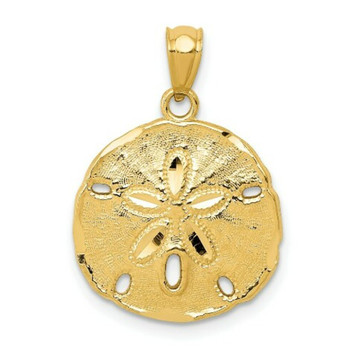 14K Yellow Gold Polished Large Sand Dollar Pendant - (A85-189) 14K Yellow Gold Polished Large Sand Dollar Pendant - (A85-189)