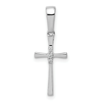 14K White Gold Diamond Accent Cross Pendant - (A97-251) 14K White Gold Diamond Accent Cross Pendant - (A97-251)