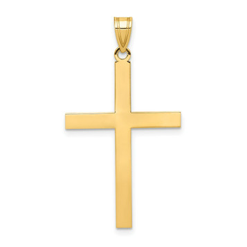 14K Yellow Gold Engravable Cross Charm - (A98-257) 14K Yellow Gold Engravable Cross Charm - (A98-257)