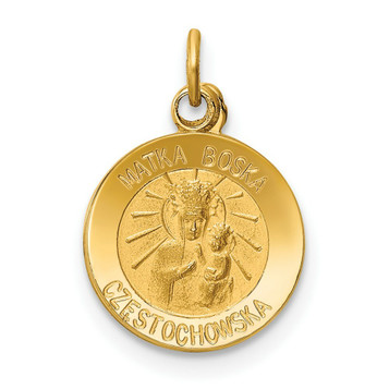 14K Yellow Gold Matka Boska Medal Charm - (B11-349) 14K Yellow Gold Matka Boska Medal Charm - (B11-349)