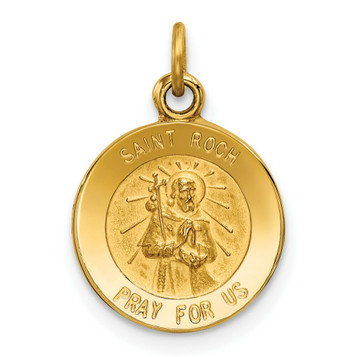 14K Yellow Gold Saint Roch Medal Charm 12mm width - (B11-392) 14K Yellow Gold Saint Roch Medal Charm 12mm width - (B11-392)