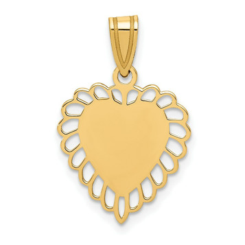 14K Yellow Gold Heart Charm 15mm Diameter - (A82-784) 14K Yellow Gold Heart Charm 15mm Diameter - (A82-784)