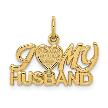 14K Yellow Gold I (Heart) My Husband Charm - (A82-829) 14K Yellow Gold I (Heart) My Husband Charm - (A82-829)